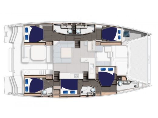 Catamaran  Moorings 5000-5/4 Boot Grundriss