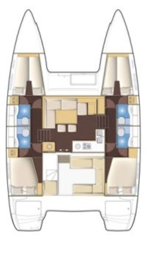 Catamaran Lagoon Lagoon 400 S2 Boat layout