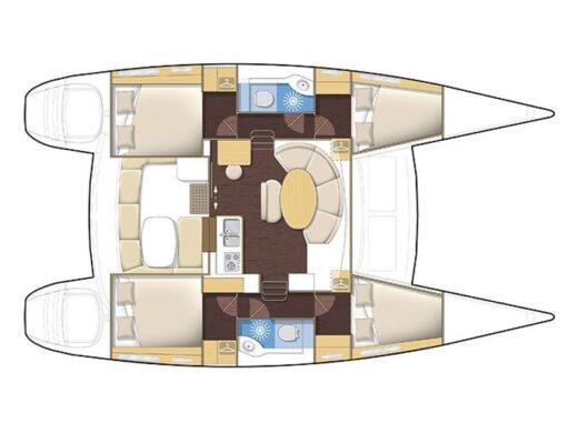 Catamaran LAGOON 380 Plattegrond van de boot