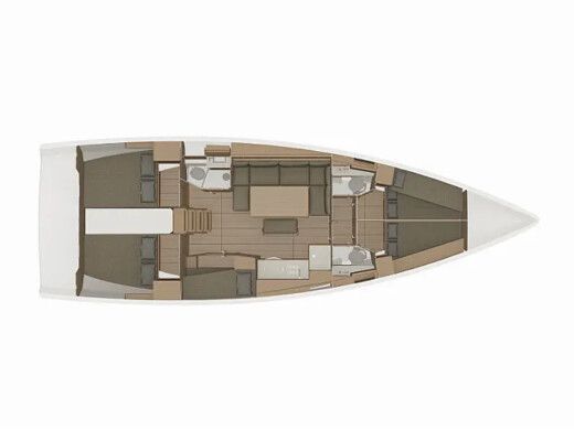 Sailboat  Dufour 460 Grand Large (5cab/3wc) Plano del barco
