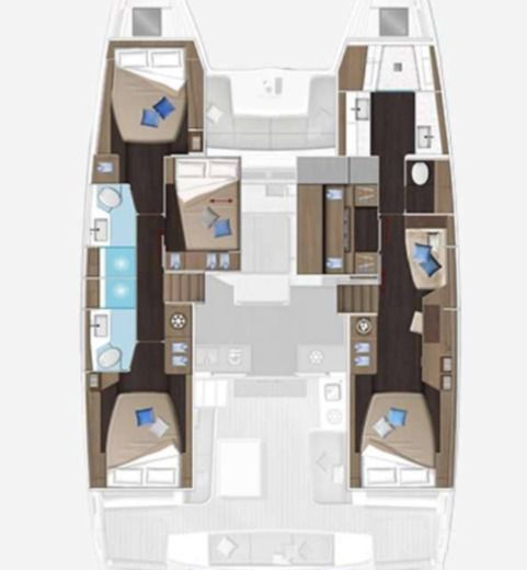 Catamaran Lagoon 51 Boot Grundriss