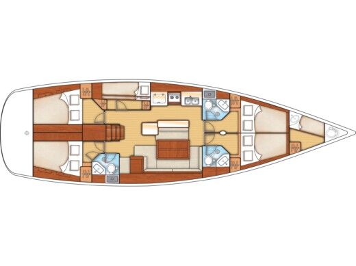 Sailboat Beneteau Oceanis 50 Family Plattegrond van de boot