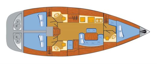 Sailboat Beneteau Cyclades 43.3 Planimetria della barca