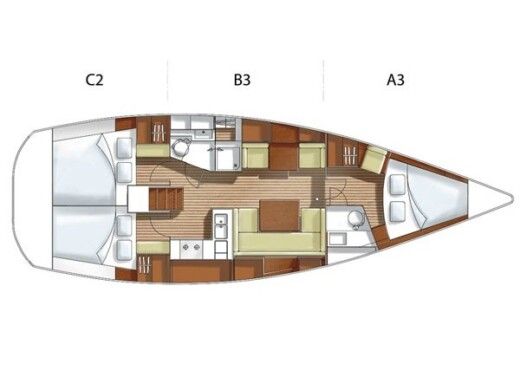 Sailboat HANSE 400 Plano del barco
