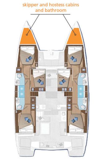 Catamaran  Lagoon 50 Plattegrond van de boot