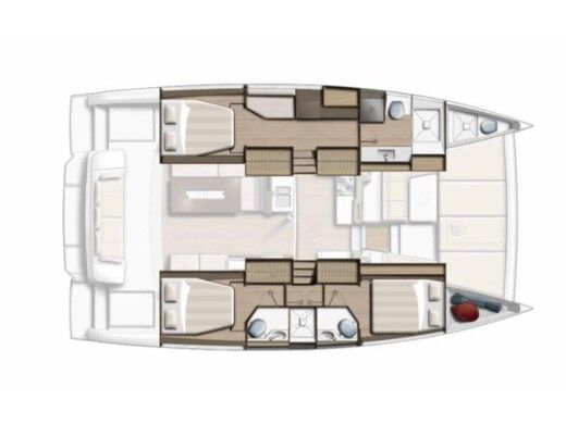 Catamaran  Bali 4.2 Plattegrond van de boot