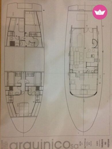 Motor Yacht CUSTOM Trawler 60 Plattegrond van de boot