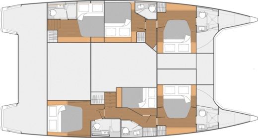 Catamaran Fountaine Pajot Saba 50 Boot Grundriss