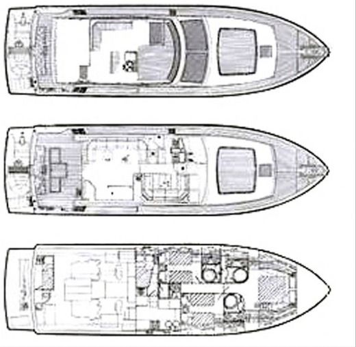 Motorboat Ferretti Altura 58 Boat design plan