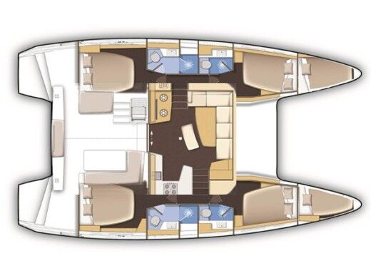 Catamaran Lagoon Lagoon 42 Boot Grundriss