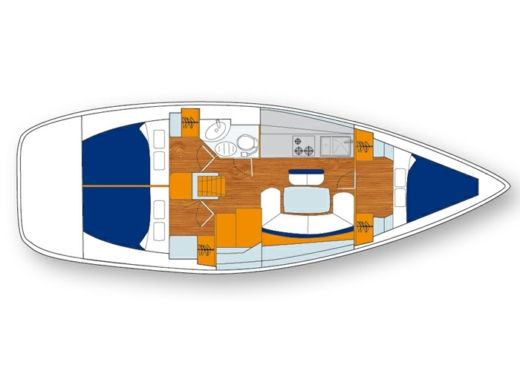 Sailboat Beneteau Cyclades 39.3 Plattegrond van de boot