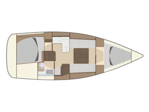 Sailboat  Dufour 335 Boot Grundriss