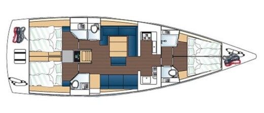 Sailboat Dufour Dufour 500 GL Planimetria della barca