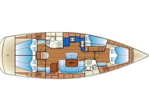 Sailboat BAVARIA 46 CRUISER Plattegrond van de boot