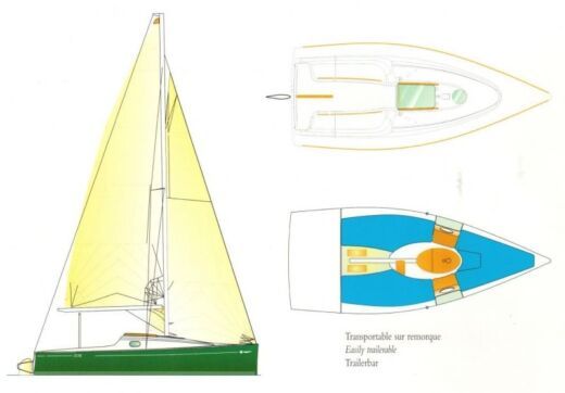 Sailboat Jeanneau Sun 2000 Boot Grundriss