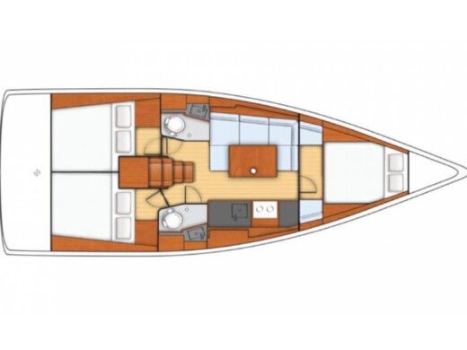 Sailboat  Oceanis 38.1 Σχέδιο κάτοψης σκάφους