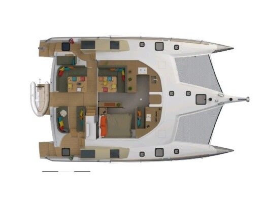 Catamaran Neel Neel 47 Plattegrond van de boot