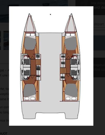 Catamaran FOUNTAINE PAJOT ASTREA 42 Plan du bateau