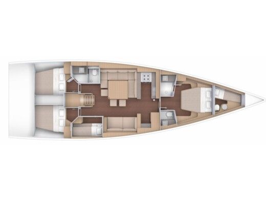 Sailboat Dufour Dufour 56 Exclusive Boot Grundriss