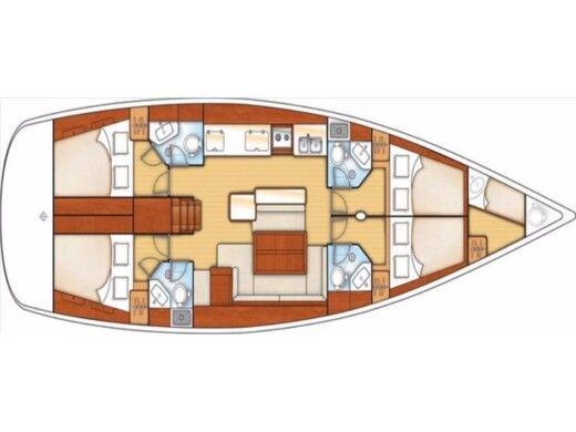 Sailboat  Oceanis 50 Family Boat layout
