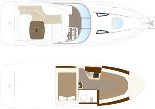 Motorboat searay sundancer 265de Boat layout
