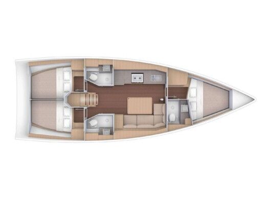 Sailboat  Dufour 390 Boat layout