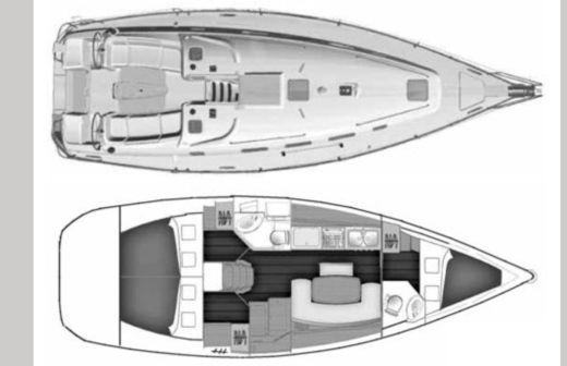 Sailboat Beneteau Cyclades 39.3 Planimetria della barca