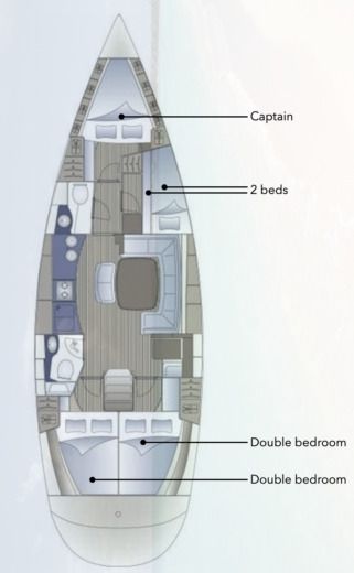 Sailboat Bavaria Bavaria 44 Boot Grundriss