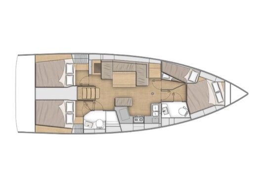 Sailboat Beneteau Oceanis 40.1 (4 cab) Plattegrond van de boot
