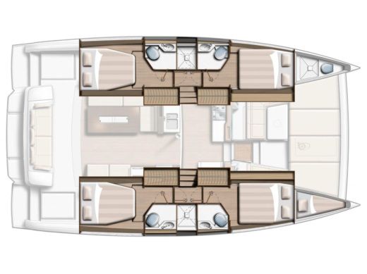 Catamaran  Bali 4.2 - Boot Grundriss