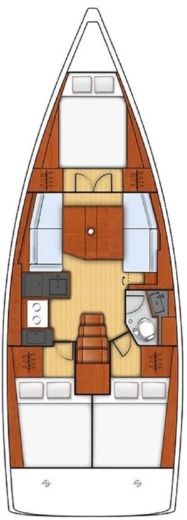 Sailboat Beneteau OCEANIS 38.1  GTE Boot Grundriss