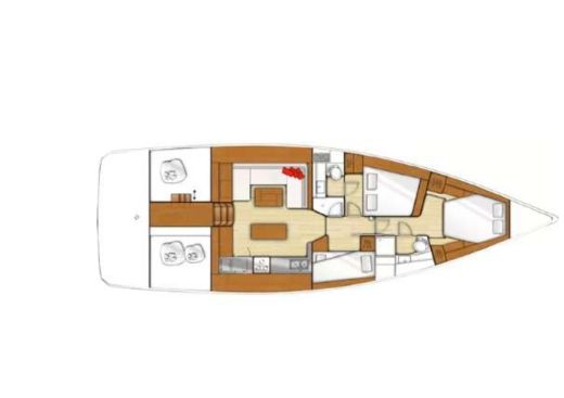 Sailboat Beneteau Sense 50 Planta da embarcação