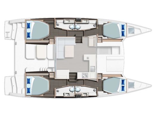 Catamaran  Sunsail 424/4/4 Plattegrond van de boot