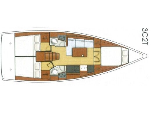 Sailboat BENETEAU OCEANIS 38.1 Boat layout
