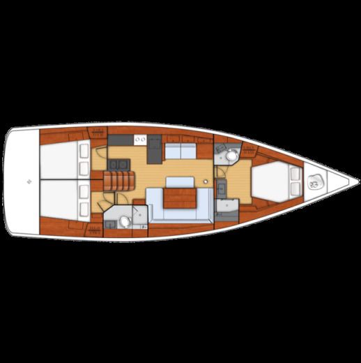 Sailboat Beneteau Oceanis 48 Planimetria della barca