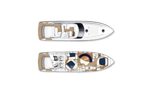 Motorboat Princess V58 Boat layout