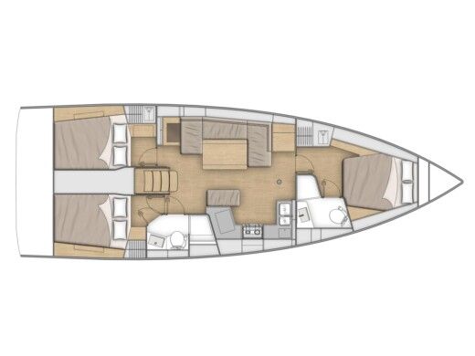 Sailboat  Oceanis 40.1 Plano del barco