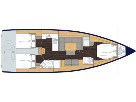 Sailboat  Bavaria C45 Boat layout