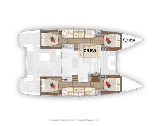 Catamaran Lagoon 50F All inclusive, half board Σχέδιο κάτοψης σκάφους