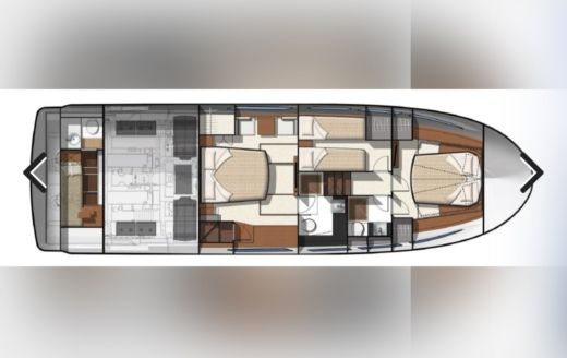 Motorboat Prestige 500 Fly Boat layout