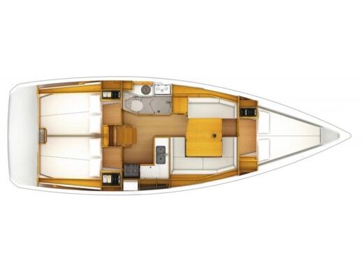 Sailboat  Sun Odyssey 379 (DL) Plano del barco