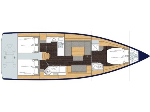 Sailboat  Bavaria C45 Style  Planimetria della barca