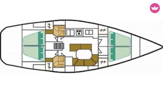 Sailboat Beneteau Océanis Clipper 461 Plano del barco