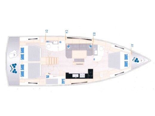 Sailboat Hanse 460 Plan du bateau