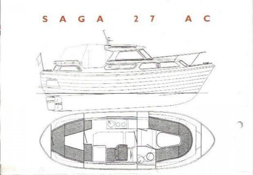 Motorboat Saga 27 AC Plattegrond van de boot