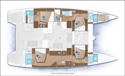 Catamaran Discovery - All inclusive half board Lagoon 52 Planimetria della barca