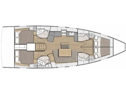 Sailboat  Oceanis 46.1 Boat layout