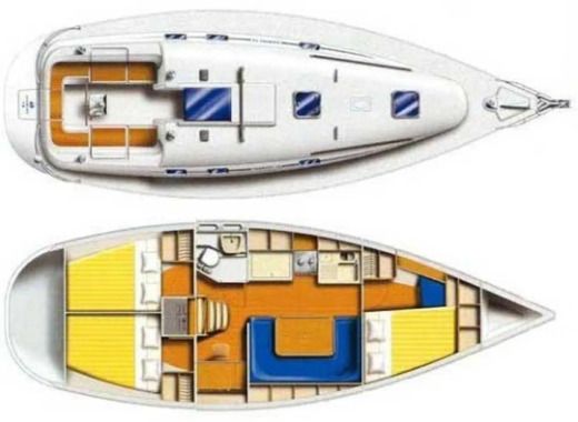 Sailboat Chantier Poncin Harmony 38 Plattegrond van de boot