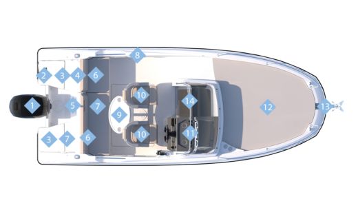 Motorboat Quicksilver Activ 605 Sundeck Planimetria della barca