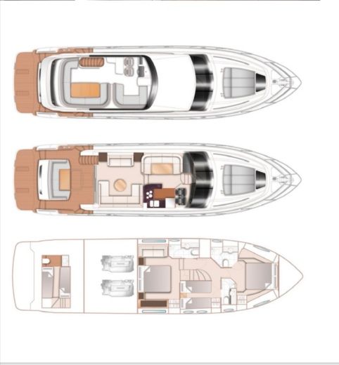 Motor Yacht Princess   60ft Princess   60ft Boat layout